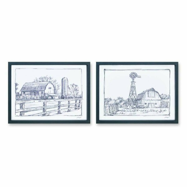 Auric International  Framed Barn Print - Set of 2 AU3059027